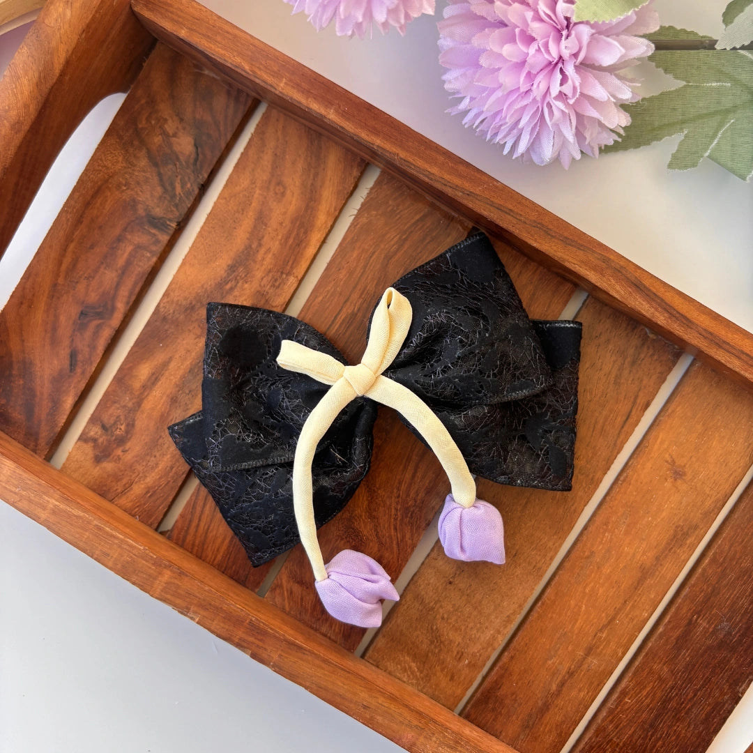 Floral Lace Bow Clip