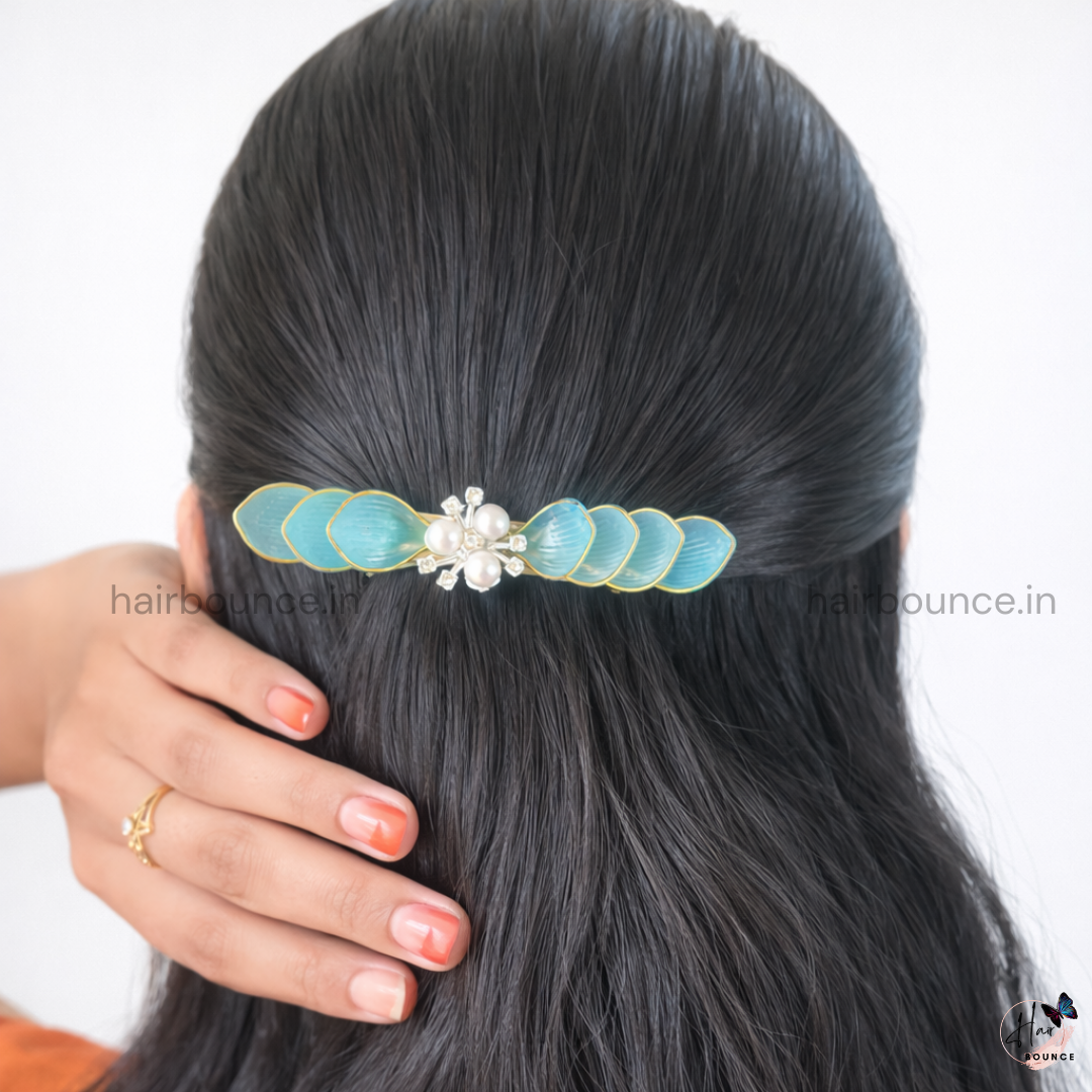Ocean Pearl Bloom Barrette Hair Clip