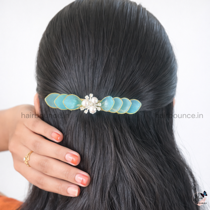 Ocean Pearl Bloom Barrette Hair Clip