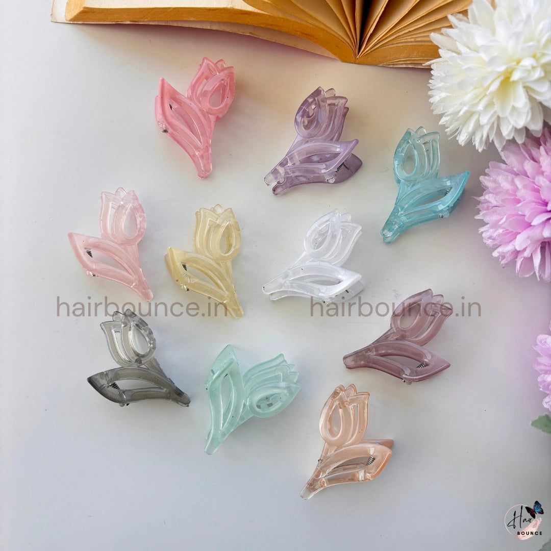 Crystal Tulip Mini Hair Claw – Small