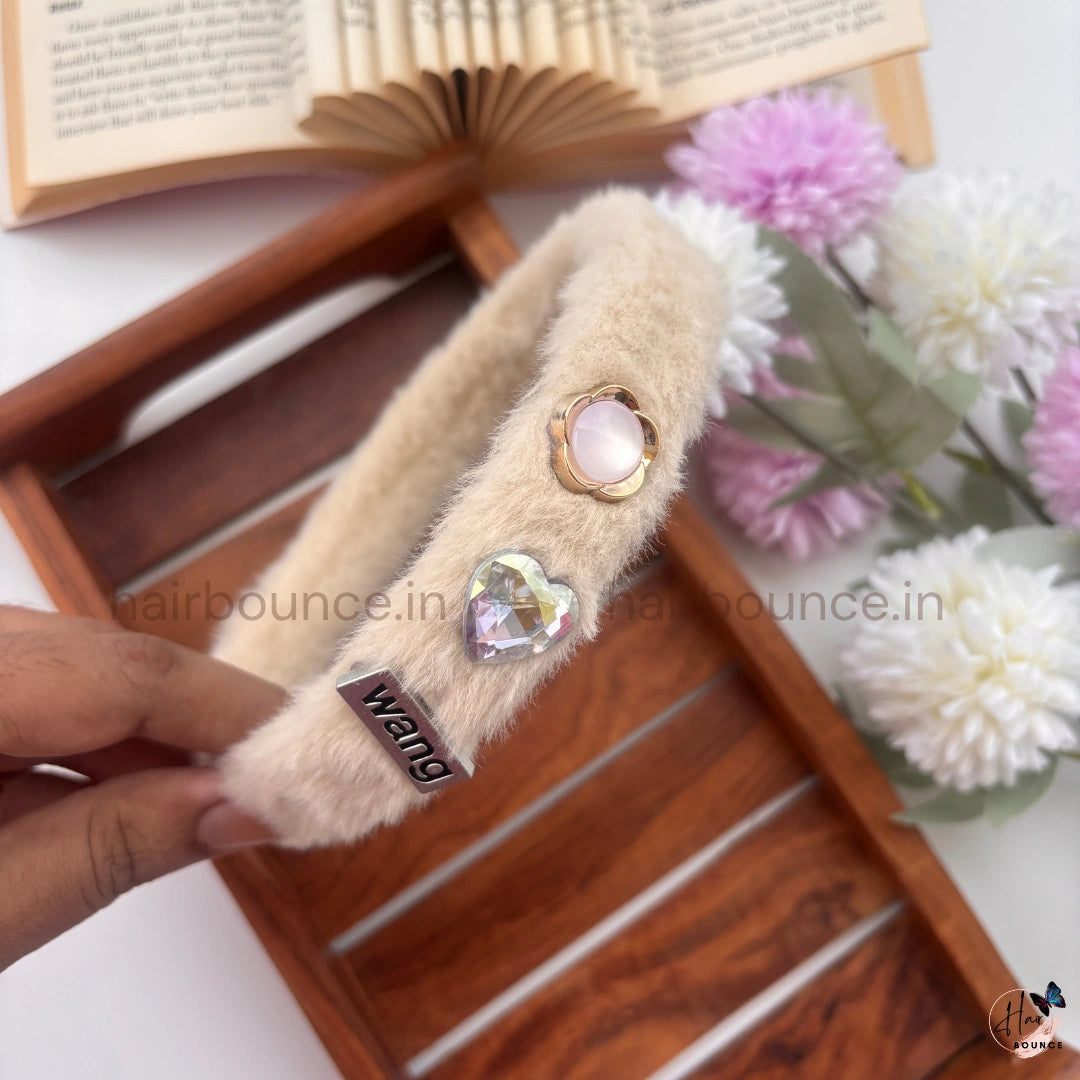 Glam Furry Jewel Headband