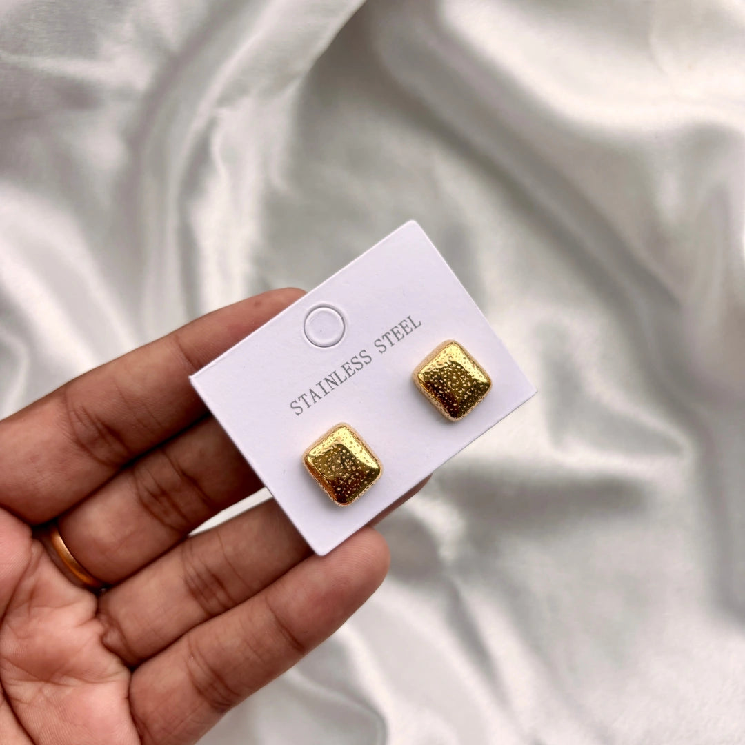 Textured Square Stainless Steel Studs