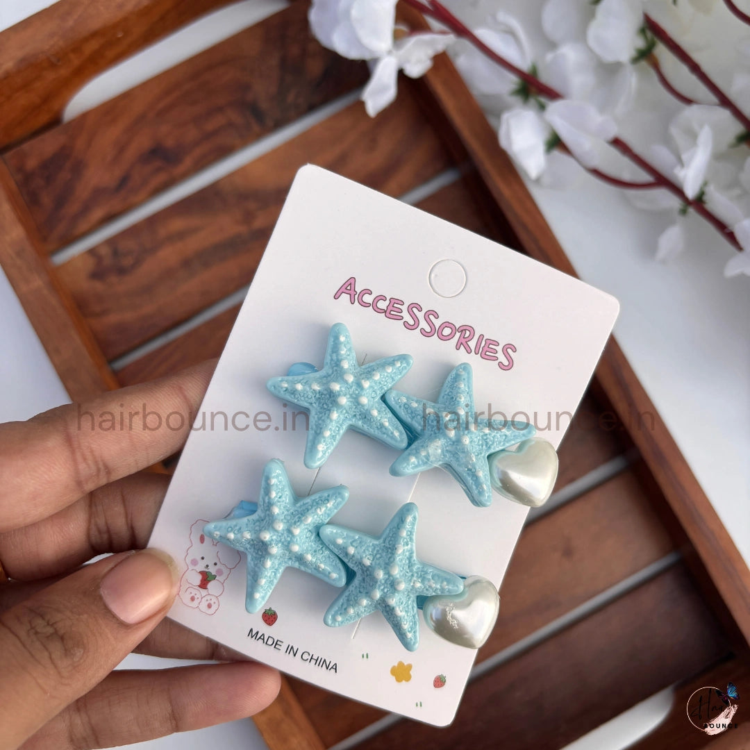 Starfish Alligator Hair Clips for Girls – Pack of 2
