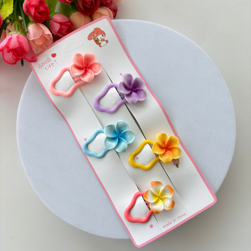 Cute Flower Tic Tac Hair Clips - Pack of 5