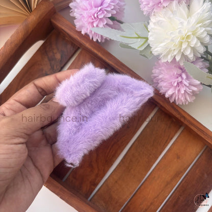 Cloud Puff Fur Hair Claw – Large