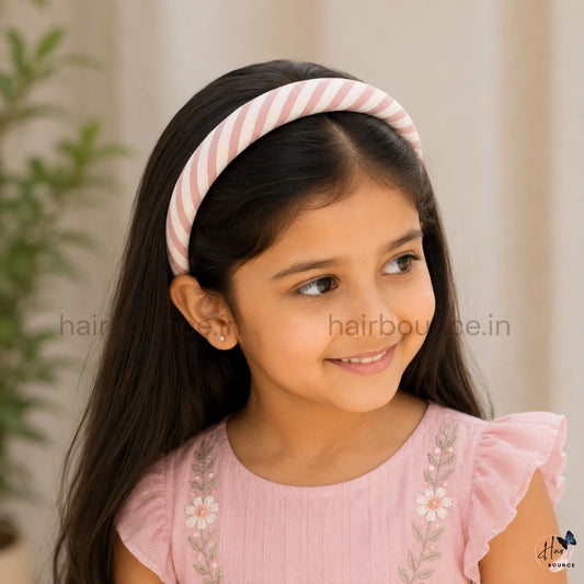 Classic Stripe Padded Headband for Women & Girls – Soft Fabric Hair Band