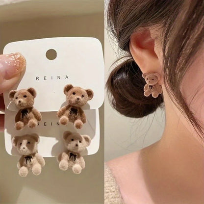 Teddy Charm Drop Earrings – Available in 2 Colours
