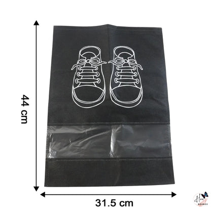 Travel Shoe Storage Bag with Transparent Pocket – Dustproof Shoe Organizer