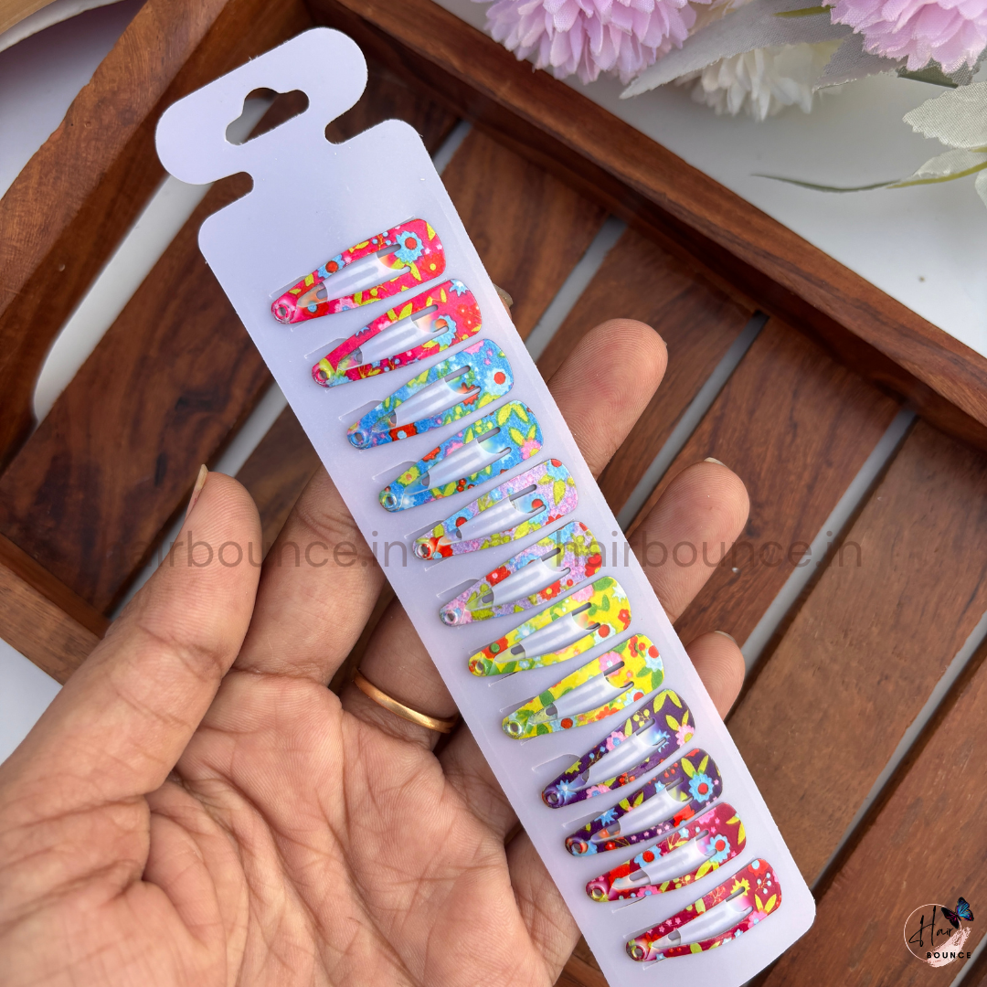 Cosmic Pop Printed Tic Tac Hair Clips – Pack of 12