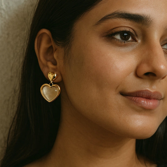 Opal Charm Drop Earrings