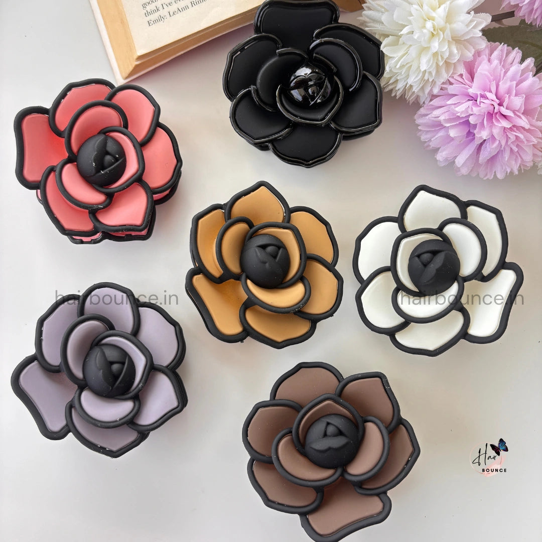 BloomPetal Soft Matte Flower Hair Claw – Large