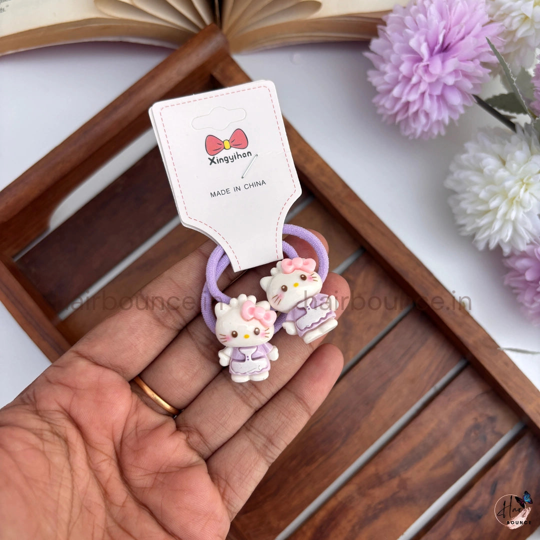 Cute Kitty Hair Ties for Girls – Pack of 2