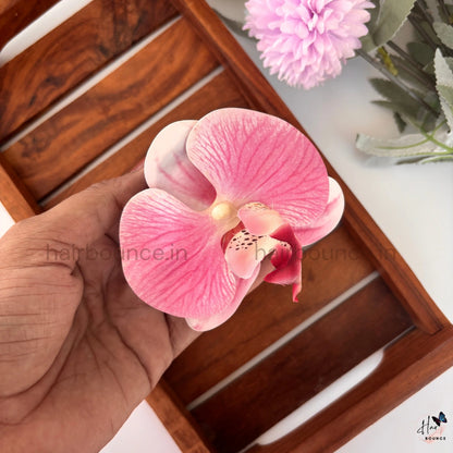 Elegant Orchid Flower Hair Claw Clip – Premium Floral Hair Accessory for Women & Girls (Large)