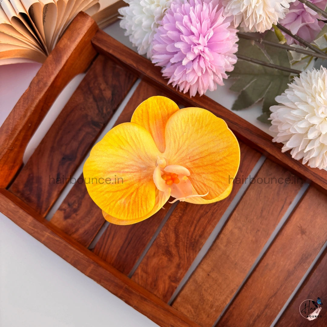 Orchid Bloom Hair Claw – Luxe Floral Edition / Large