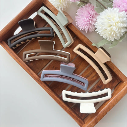 Dual Colour Curve Rectangle Hair Claw - Large