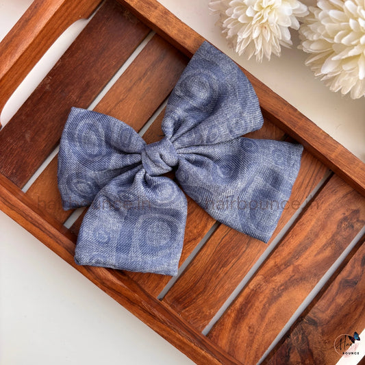 Chic Printed Satin Bow Hair Clip – Elegant Statement Style