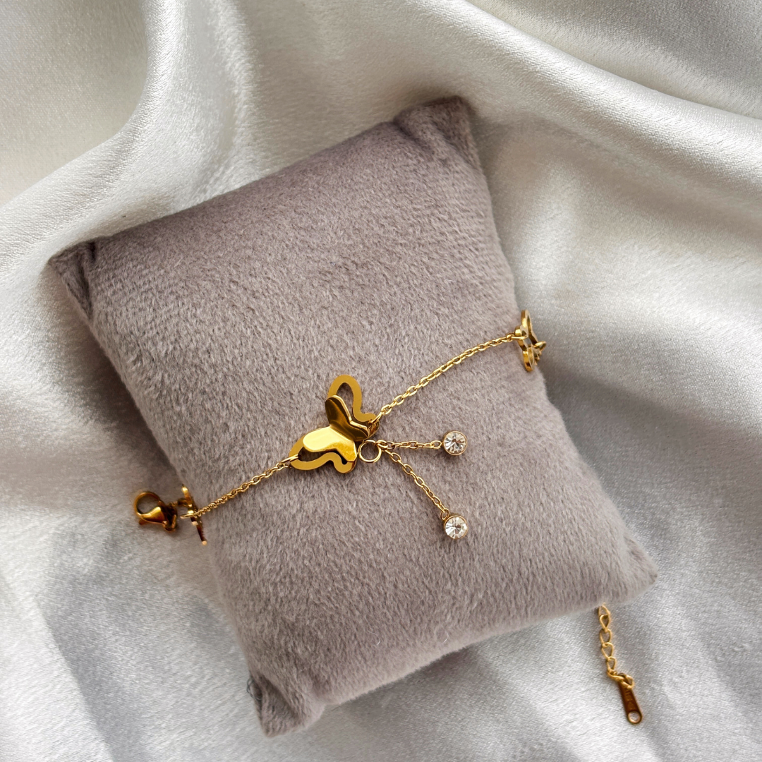 Golden Flutter Butterfly Bracelet