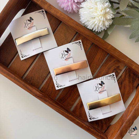 Nova Sleek Metallic Rectangle Barrette – Modern Minimal Luxe
