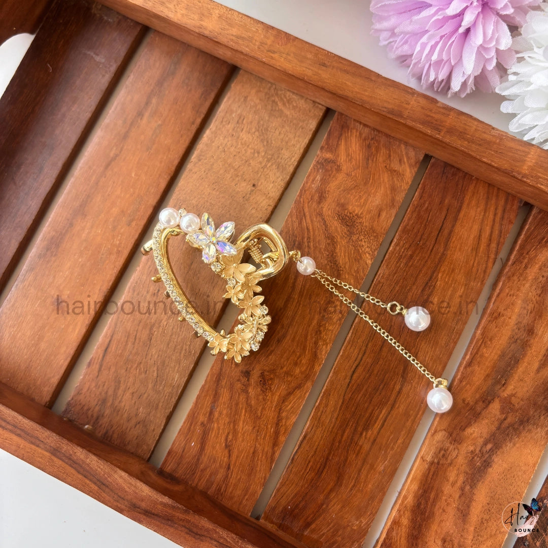 Eternal Bloom Pearl Hanging Hair Claw – Medium
