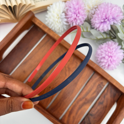 Smooth Matte Finish Headband - Pack of 2 (Assorted Colours)