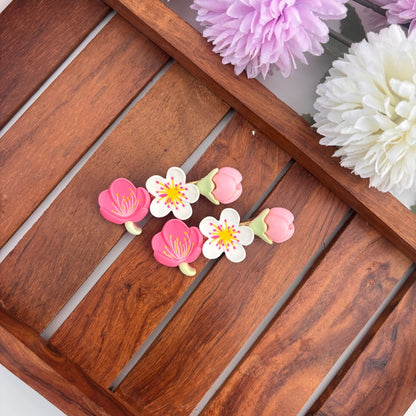 Ceramic Flower Alligator Clip - Set of 2