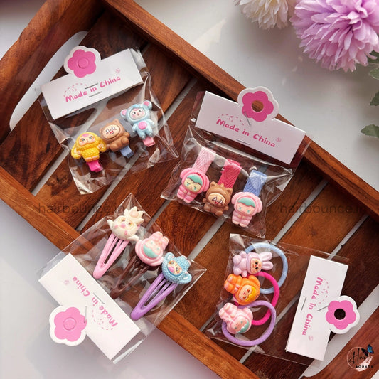 Pastel Pals Kids Hair Accessories Set - Assorted Colours & Toys