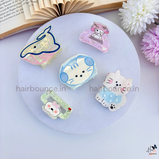 Ocean Whimsy Mini Hair Claw Set – Pack of 5