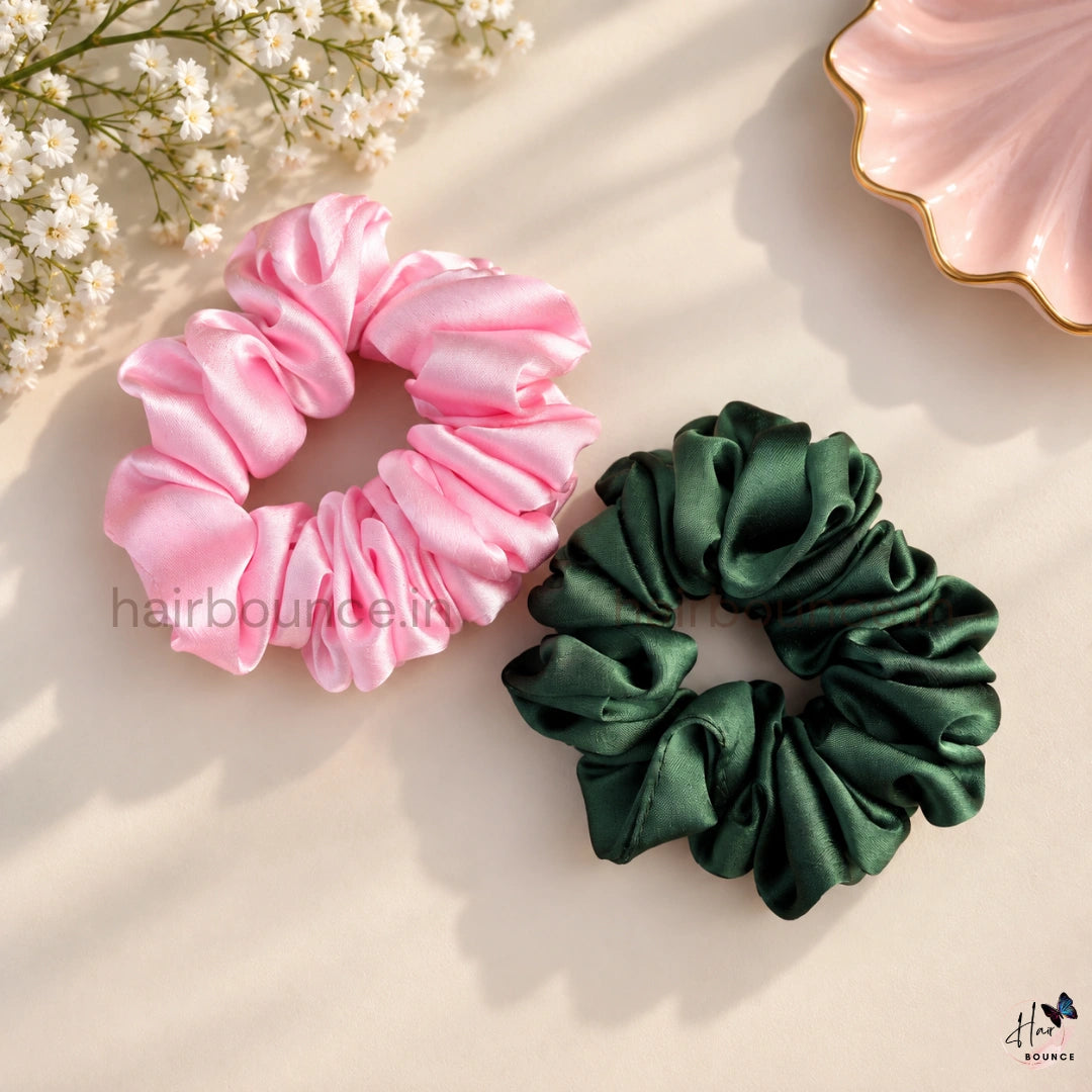 Small Satin Hair Scrunchies – Pack of 2