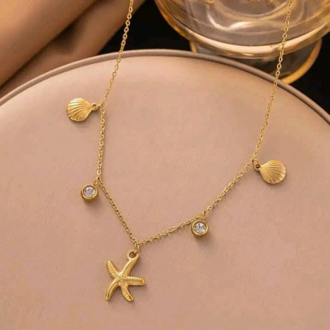 Starfish Charm Gold Necklace