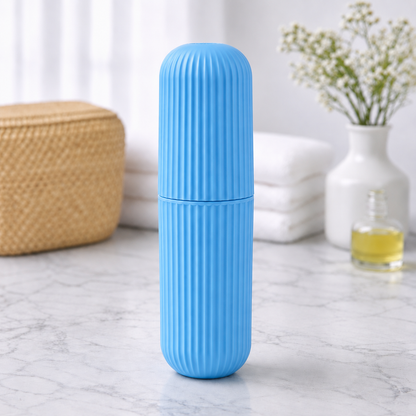 Multipurpose Capsule Bottle Storage Organizer – Portable Travel Case for Toothbrush, Cosmetics & Accessories