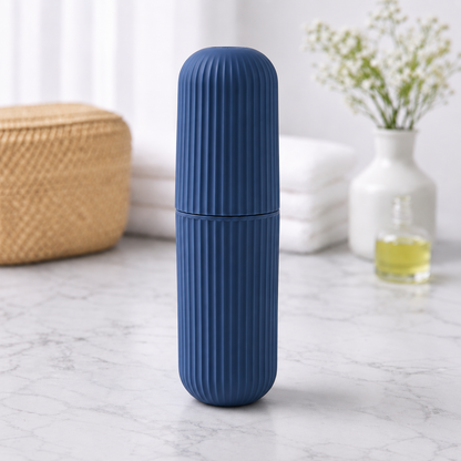 Multipurpose Capsule Bottle Storage Organizer – Portable Travel Case for Toothbrush, Cosmetics & Accessories