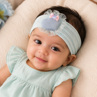 Soft Heart Puff Newborn Baby Headband
