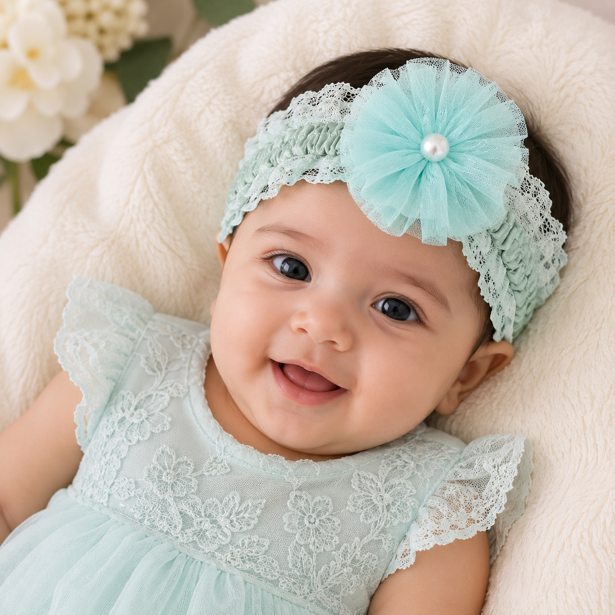 Flower Lace Newborn Headband