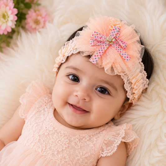 Ribbon Flower Lace New Born Baby Headband