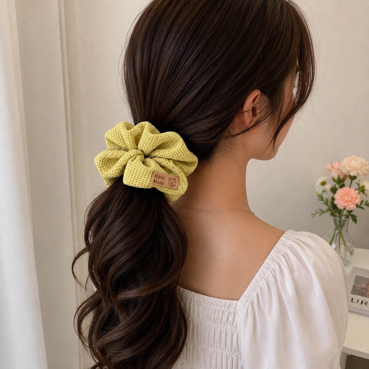 Handcrafted Waffle Knit Scrunchie – Regular