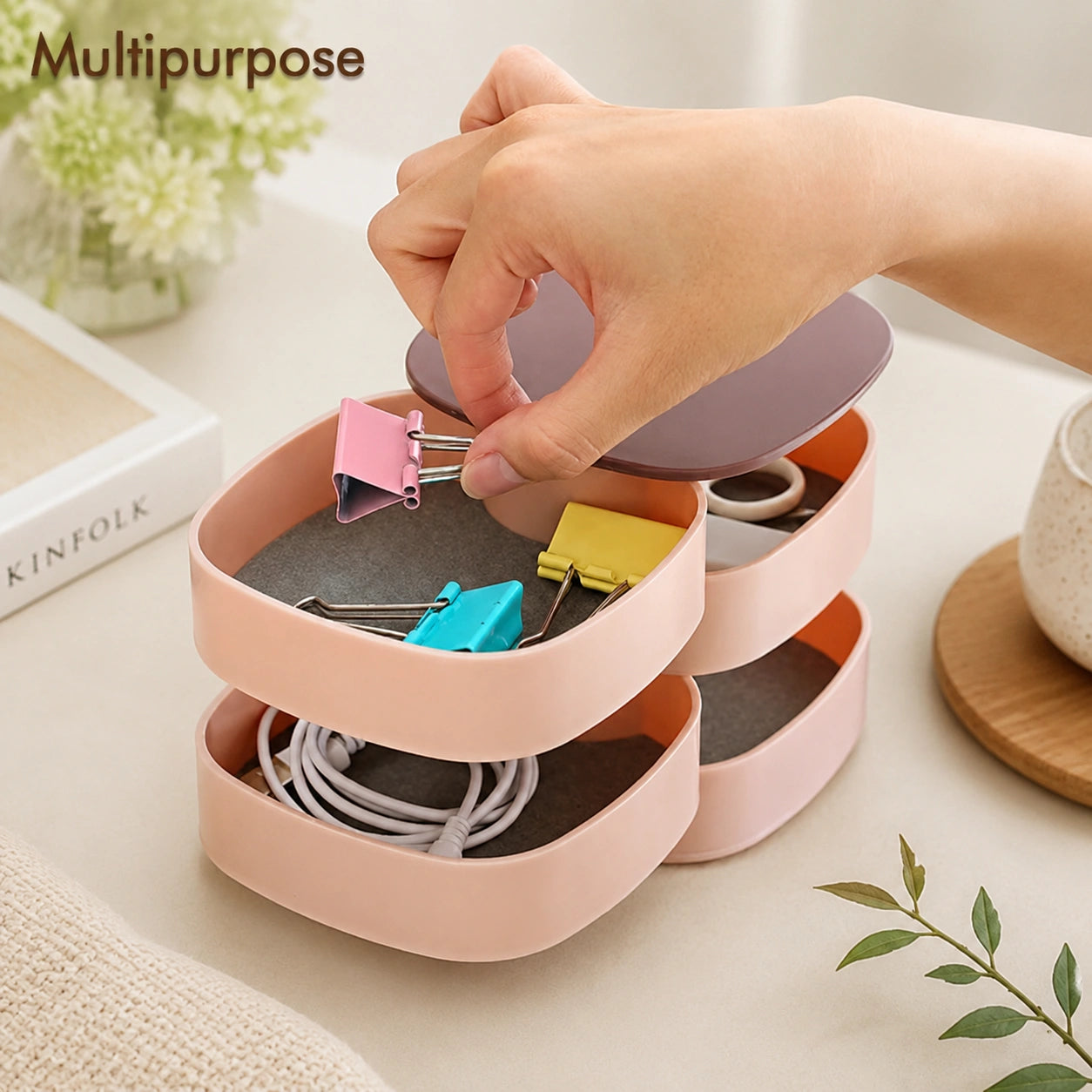 Blush Glow Multi-Layer Jewellery Organizer Box