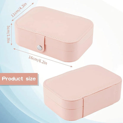 Leather Zipper Portable Storage Case with Dividers Container for Rings, Earrings, Necklace Home Organizer