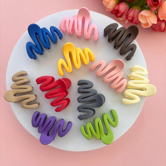 Colourful Zig Zag Hair Claw - Pack of 2 / Assorted Colours