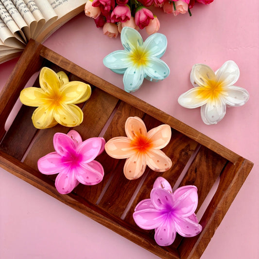 Shinny Flower Hair Claw - Large
