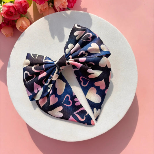 Printed Sailor Bow - Heart