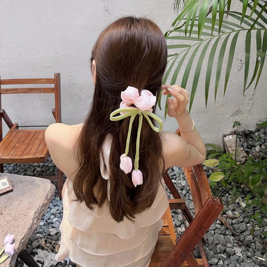 Lovely Tulip Scrunchie - Organza
