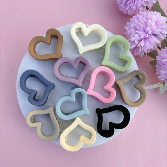 Lovely Heart Hair Claw - Pack of 2 / Assorted Colours