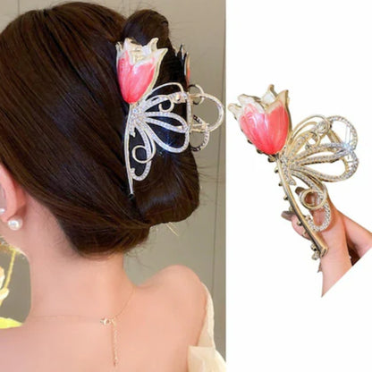 Graceful Lotus Hair Claw – Large