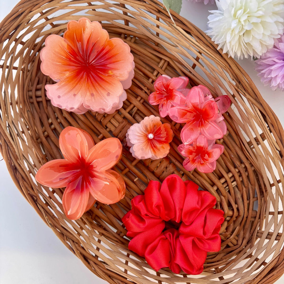 🌺 Sunset Blossom Hair Accessory Set 🌺