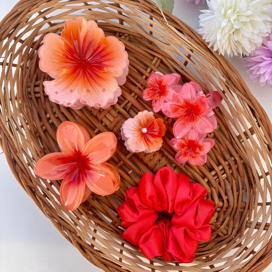 🌺 Sunset Blossom Hair Accessory Set 🌺
