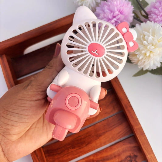 🐾 Kitty Bow Mini Fan