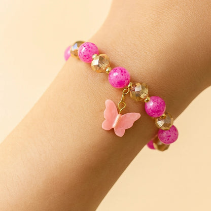 Butterfly Charm Bead Bracelet