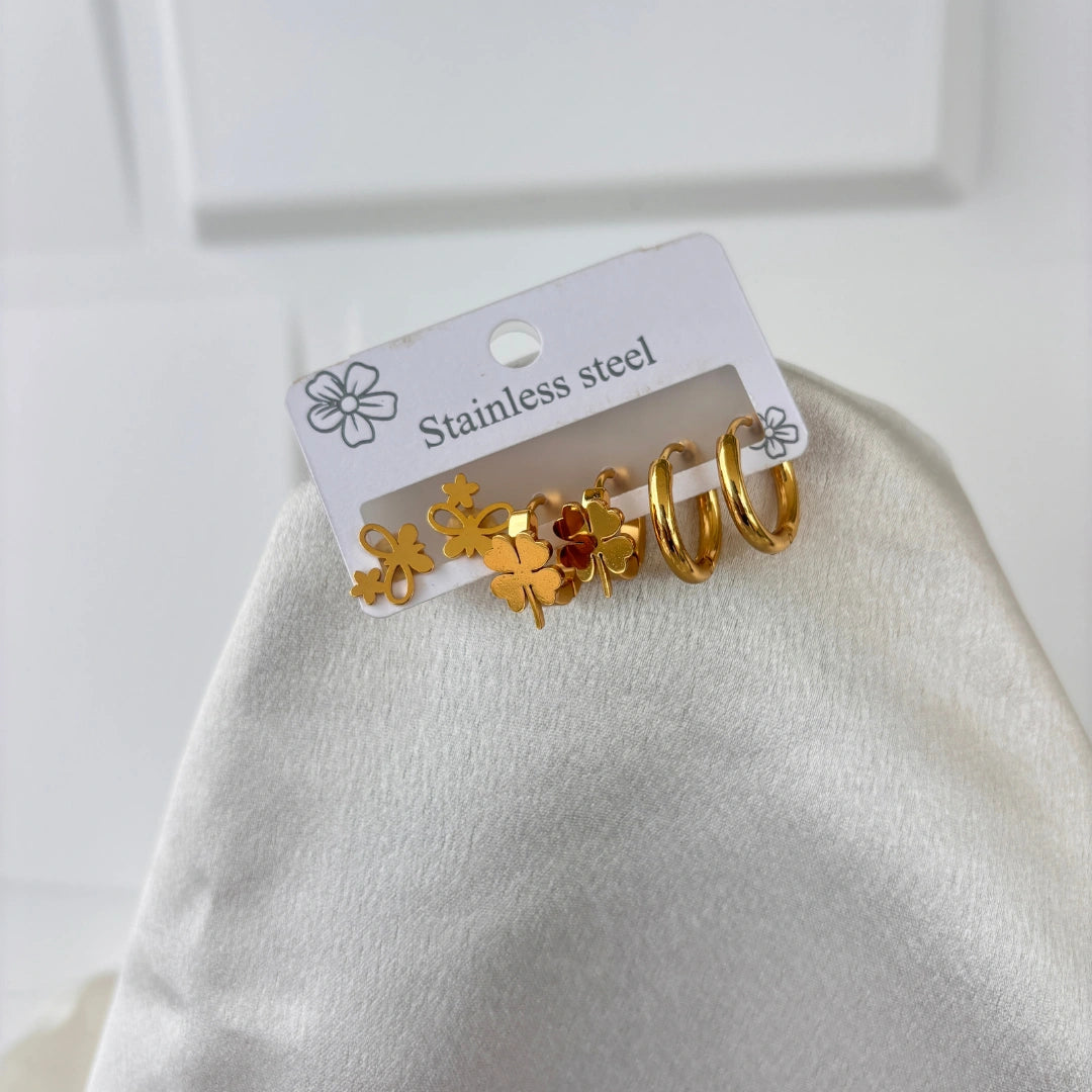 Lucky Clover Hoop & Stud Set