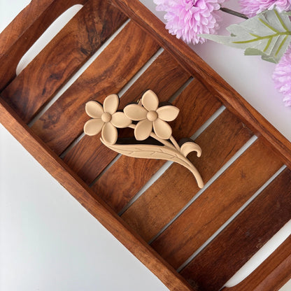 Dual Colour Flower with Leaf Hair Claw - Large