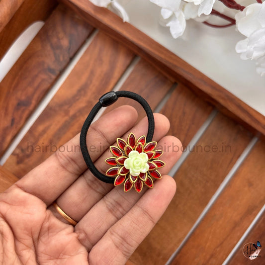 Ruby Bloom Kundan Hair Tie